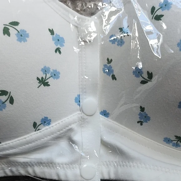 Daisy Floral Strapless Bra - Cream and Blue - Picture 5 of 5